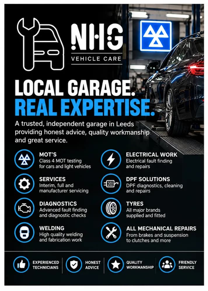 Concept design: A5 flyer front for a local garage