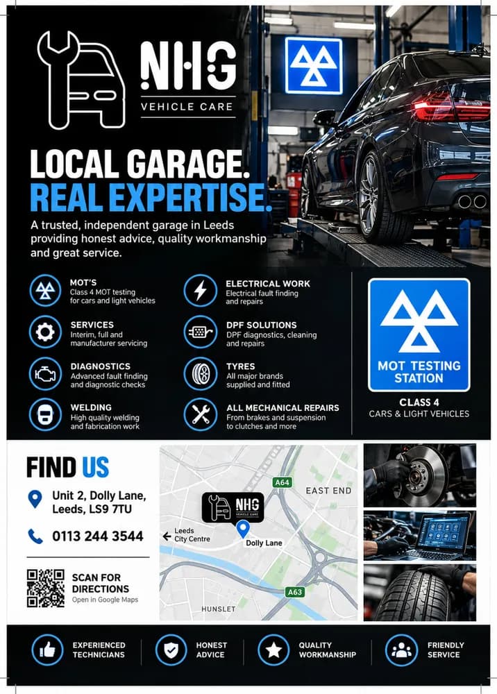 Concept design: A4 poster for a local garage