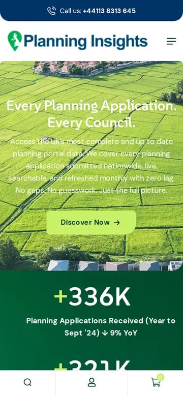 Planning Insights homepage on a phone